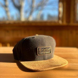 3/$25 in a COMBO! Snapback Cotton Baseball Cap - Grey and Gold w Brixton Patch